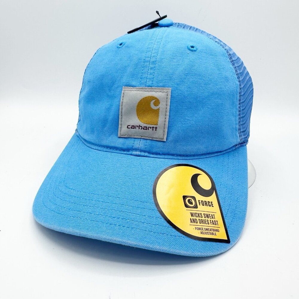 New CARHARTT Force Canvas Mesh Back Hat Sky Blue w/Front Patch Logo AH0268